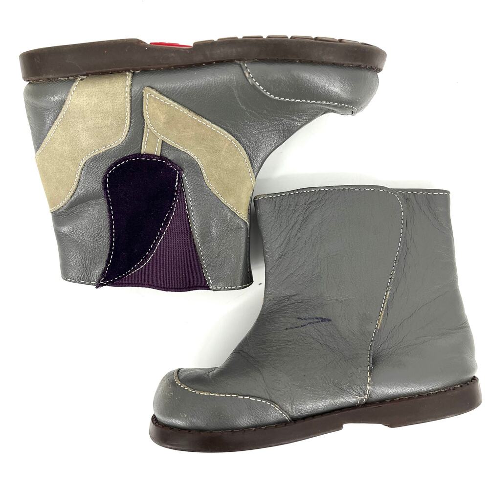 See Kai Run gray red leather toddler booties (7) - Picture 6 of 8